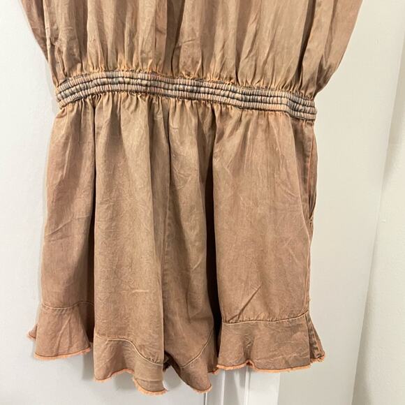FREE PEOPLE FP One Naya Chambray Romper - Peach - Picture 10 of 14